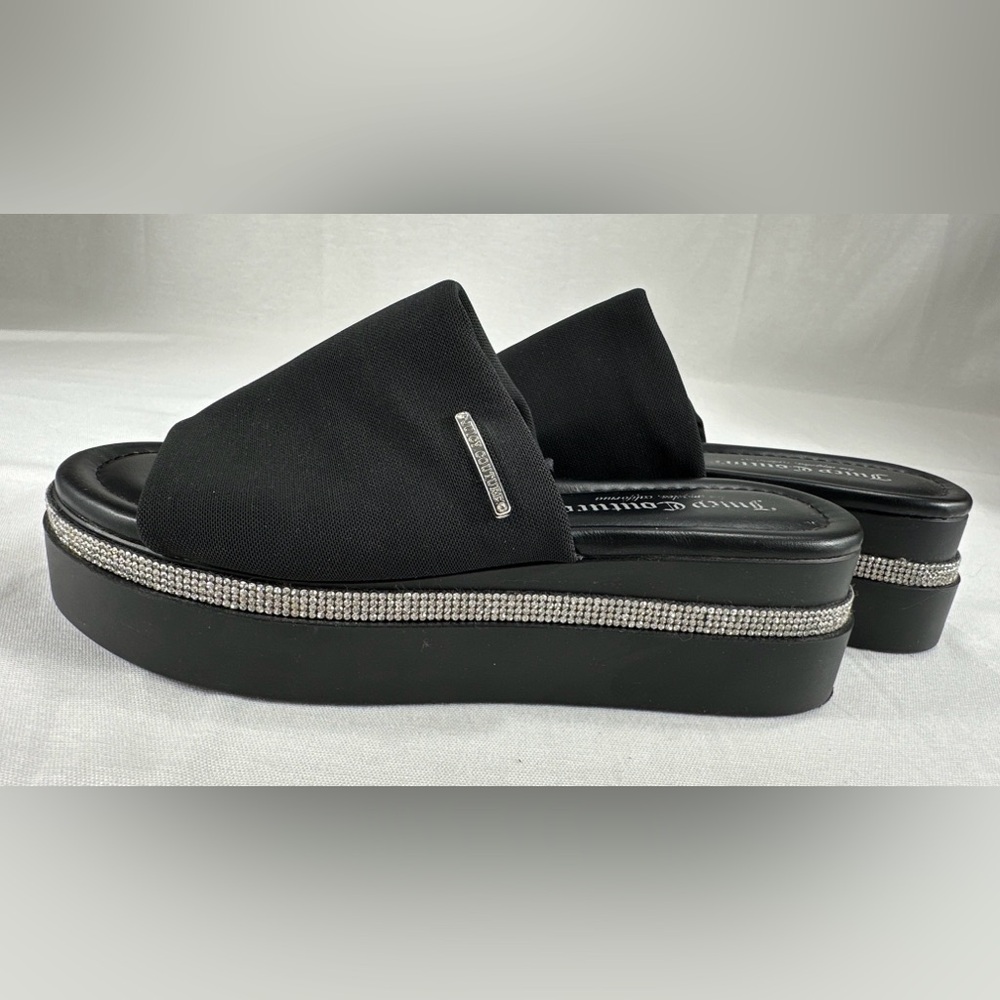 Juicy Couture Black Sandals with Metallic Accents Size-6 - Picture 2 of 12